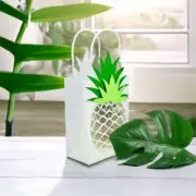 Golden Pineapple Gift Bags 3pk Aloha Summer Pool Party Favour Treat Candy Bags