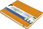 Kangaro Art Sketchbook A5 Landscape Ochre Yellow PU Hard Cover 80 Sheets 140 g Cream Paper