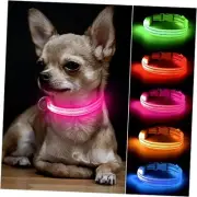 Light Up Dog Collar, Rechargeable LED Dog Collar XS （8.5-11.8 inches) Pink