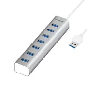 mbeat 7 Port USB 3.0 Aluminium Slim Hub Power for PC & Mac - 36cm Cable [MB-HUB768]
