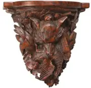 Wall Shelf Rustic Fox Hand Large Hand Painted Detailed OK Casting Mountain