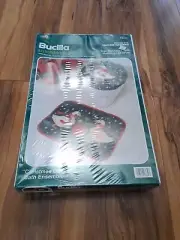 Vintage 1988 Bucilla Latch Hook Kit # 13339 Christmas Geese Mat/Lid Cover New...