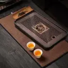 Square Tea Set Accessory Portable Kungfu Tea Table Bamboo Tea Tray Office Home