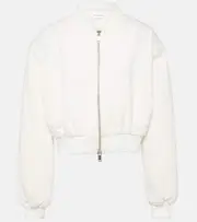 [The Frankie Shop] The Frankie Shop Micky cropped denim bomber jacket AU 16 white
