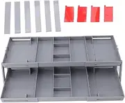 QANYEGN Drawer Organizer Single Row, Expandable Folding Jewelry Organizer Tray, Earring Storage Display Case for Makeup, Jewelry (2 Tier)
