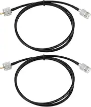 OTOTEC 2Pcs RG58 Coaxial Cable UHF PL259 Male to Female Extension Cable for CB Amateur Radio Antenna Analyzer 1m 16AWG 50 Ohm