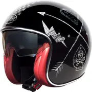 Premier Vintage Chromed, open face helmet , color: Black/Silver , size: XL