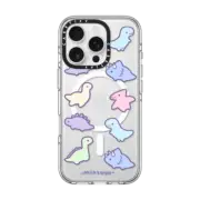 iPhone 16 Pro Clear Case MagSafe Compatible Dinosaurs by Milkkoyo