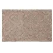 Knightsbridge Link Bath Rug Cotton Non Skid Back - 17x24", Stone