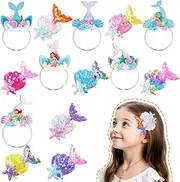 14 Pieces Children's Hair Accessories Mermaid, Glitter Mermaid Sea Hair Accessories, Mermaid Hair Clips, Hair Band Girls, Mermaid Starfish Shells Hair Band Accessories, Girls Party Favours