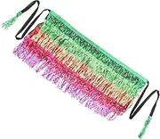 KOMBIUDA Unique Hip Skirt Sequins Tassel Fringe Waist Wrap for Parties Shows and Halloween