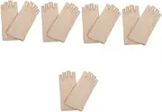 [GAROZATION] 5 Pairs Fingerless Gloves Women Uv Protection Driving Gloves for Manicure Sunlight Block Elastic Soft Outdoor Winter Warm Present for Family