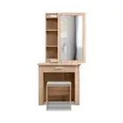 Dressing Table Mirror Stool Mirror Jewelry Cabinet Makeup Storage Wood