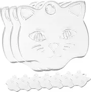 10Pcs Custom Engraved Cat Head Shaped Pet Name Tags Lightweight Dog Id Tags for Personalized Identification Adorable Accessories for Dogs and Cats