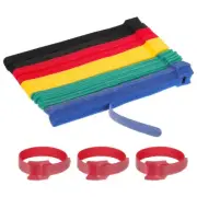 100Pcs 8 Inch Reusable Cable Ties Fastening Hook and Loop Straps 5 Colors