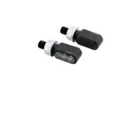 HIGHSIDER CNC LED indicators LITTLE BRONX, black, tinted glass, E-approved, pair
