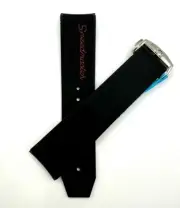 New Generic 22mm Black & Red Rubber Band Strap To Fit Omega Speedmaster Watch