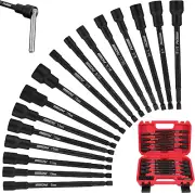 31x Magnetic Socket Impact Drill Bit Tool Sets Extra Long Hex Nut Setter Adapter