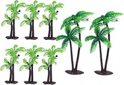Hoement Birthday Cake Decor 8 Pack Coconut Tree Insert Cards Paper Material Festive Cake Topper for Parties