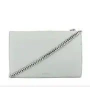 NWT $228 AllSaints FETCH LEATHER CHAIN WALLET CROSSBODY BAG in Sky Blue!