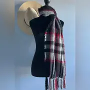 Style & Co Women's Fringe-Trim Chenille Scarf - Plaid