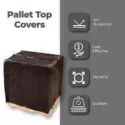Black Pallet Top Covers 50 x 42 x 69" with UVI/UVA 2 Mil 65/Roll Top Covers