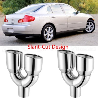 2.5" ID to 3.5" OD Dual Exhaust Tip Exhaust Pipe Tip For Infiniti G37 G35 Sedan