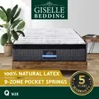 Giselle Bedding 34cm Mattress Latex Foam 9 Zone Pocket Spring Medium Firm Queen