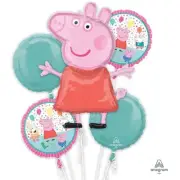 Anagram Peppa Pig Bouquet Of 5 Balloons Children's Celebration Balloon