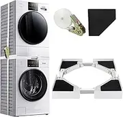 Upgrade Washer Dryer Stacking Universal - Universal Stacking Kit Adjustable 18-30 Inch, Small Space Saving Solution Stacking Kit for Washer and Dryer with Ratchet Strap