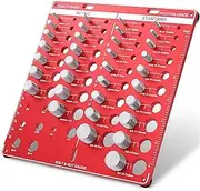 Thread Checker Gauge, 34 Size Metric and Standard Measurement Tool, 20.5 cm Aluminium Alloy Bolt and Nut Identifier, Red