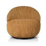 Isla Swivel Fabric Lounge Chair - Ginger Brown