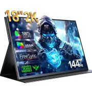 2K 144Hz 18” Portable Gaming Monitor QHD HDR FreeSync IPS VESA for Laptop/Game