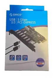 Orico PVU3-7U-V1 7 Port USB3.0 PCI-E Expansion Card with Dual Chip Black