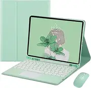 [Jarttarn] Keyboard Case Compatible with Samsung Galaxy Tab S10 Ultra 14.6 Inch 2024, with Detachable Touch Keyboard, Mouse and Protective Case with Pen Slot (Mint)
