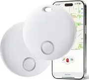 Eelexa Tracker Air Tags-2 Pack, Smart Tag Luggage Finder, Works with Apple Find My (iOS Only), Item Locator for Keys, Luggage, Backpack, Wallet, IP67 Waterproof