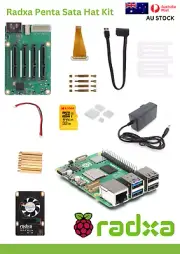 Raspberry Pi 5 4Gb + Penta Sata Hat Kit - 32Gb SD - NAS - (Network Storage)