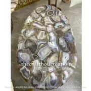Natural Agate Geode Coffee Oval Table Top, Agate Sofa Center Christmas Sale Deco