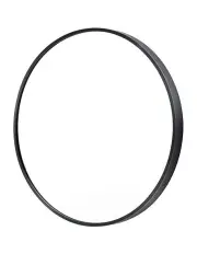 [La Bella] Round Aluminum Frame Wall Mirror 70cm in Black