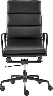 Matt Blatt Eames Premium Replica High Back Soft Pad Office Chair Genuine Leather (Black/Black) - MBEAPOMBBHA