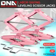 4Pcs 2.5 Ton RV Trailer Stabilizer & Leveling Scissor Jack w/ Crank Handle Pink