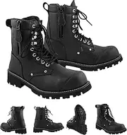 PROFIRST Waterproof Motorbike Boots Touring Motorcycle Shoes Long Ankle Casual Boots Racing Sports Touring 100% Genuine Leather Full Black