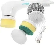 Zerodeko Electric Cleaning Brush Cordless Shower Scrubber Bathroom Shower Scrubbing Brush Power Scrubber Brush with Replaceable Heads
