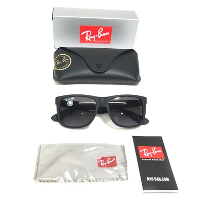 Ray-Ban Sunglasses RB4165 JUSTIN 622/T3 Black Square Frames Gray Gradient Lenses