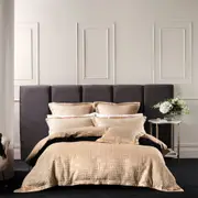 Grace by Linen House Winston Quilt Cover/Pillowcase Set Home ding Gold