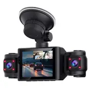 3 CH Dash Cam 1080P 2.4" Dash Cam Front Rear Inside Dash Camera Loop Recording