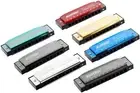 EASTTOP Harmonica Set of 7 Blues Harp Mouth Organ Diatonic Harmonica Lot 10Holes