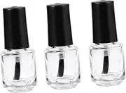 Mikinona 20pcs 5ml Black Glass Nail Polish Bottles with Brush Flat-sided for Labeling Portable
