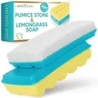 Pumice Stone for Feet - 2 in 1 Foot Scrubber with Soap - Self Care Gifts for ...