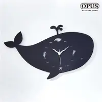在飛比找PChome24h購物優惠-OPUS東齊金工 歐式鐵藝時鐘 藍鯨小夜曲(經典黑) 靜音壁